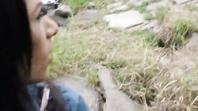 Riverbank Sex With Bombshell Brunette Near Cuckold