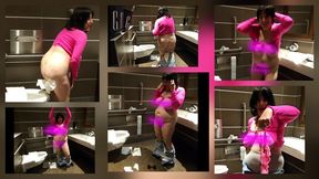 TOTAL Mayhem In The Public Restroom Wet N Messy Peeing Spitting W Sneezing On Top