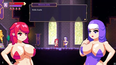Red-haired heroine explores a mystical pixel world in this fantasy RPG adventure