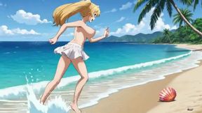 Beach Blonde Blowout: Elsa's Sandy Suck and Fuck Fest