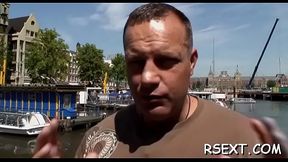 Lucky dude gets his wang sucked hard by an amsterdam hooker