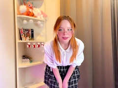 Petite amateur redheaded teen pisses and sucks cock