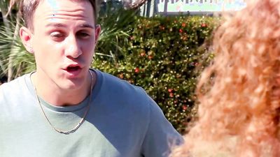 Cute redhead teen Eli Luxx with braces and big tits fucks a stranger