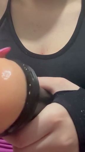 My stepsister is training in leggings and surprises me at   Clip 1