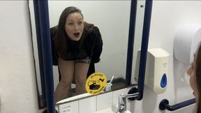 Slutty wife goes wild, gets nasty DP in dirty pub toilet, hubby surprises her with hot mess