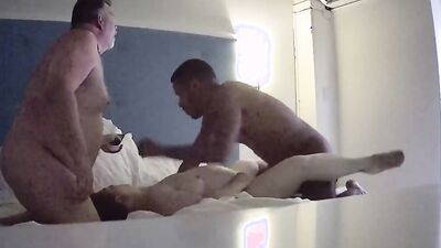 Chubby wife pounded by a black stud while her husband watches