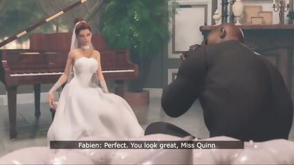 Wayward bride cheats at wedding with bold lover in spicy 3d animated cuckold story