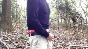 Masturbation in the Woods, Showing a Nice Sag in My Hollister Boxers and Cargo Shorts.