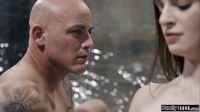 Couple fucking in an insemination unit