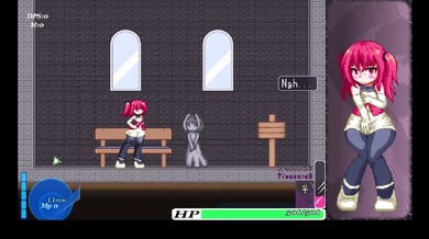 Pink-haired anime girl faces her corrupted self in erotic game fantasy
