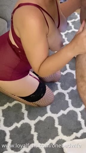 On my knees sucking cock
