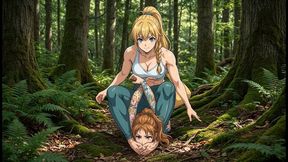 Boyfriend Stealing Bitch Gets Dominated in Female Wrestling | Anime Femdom Foot Smother
