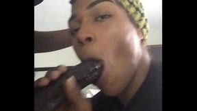 &ldquo_I can swallow ANY SIZE ..challenge me!&rdquo_ - LibraLuve Swallowing 12&quot_ of Big Black Dick