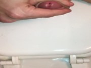 Young 21 Year Old Twink Mastrubates on Friends Bathroom Toilet. Cumshot End
