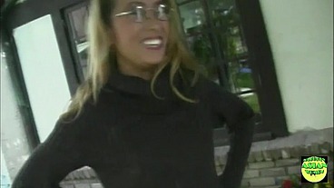 The backyard gets steamy once the cute Asian blonde starts yearning for deep anal thrusts