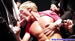 Gay guy gets booty fucking gangbang