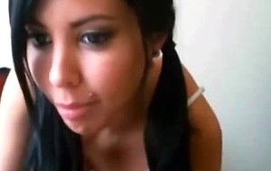 Brunette girl stripping on cam