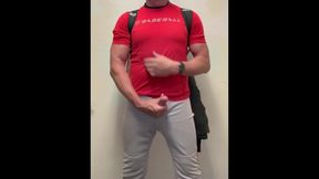 Baseball Dilf Jockdad87 Edges His Cock in Gear