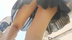 Sultry Under-Skirt Glance for Public Pervs