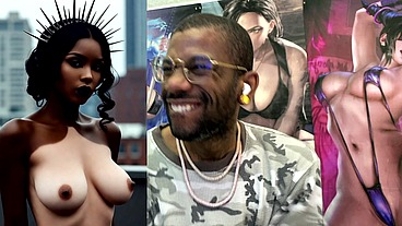 Beautiful White Chocolate Ebony Babe Being A Fucking Cock Tease, AI Generated