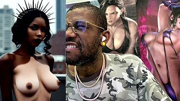 Beautiful White Chocolate Ebony Babe Being A Fucking Cock Tease, AI Generated