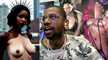 Beautiful White Chocolate Ebony Babe Being A Fucking Cock Tease, AI Generated
