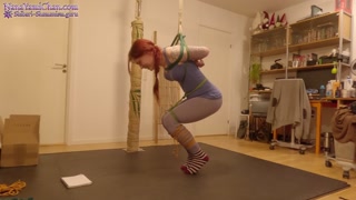 Girl in tiptoe rope bondage predicament - Semenawa "girigiri"