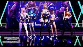 [MMD] GFRIEND - Glass Bead Sexy Kpop Dance Ahri Akali Kaisa Seraphine Gwen KDA League of Legends