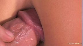 Gaping asshole takes a great pounding from a big white cock