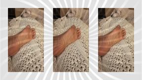 You Watched Her on the Couch  White French Tip Toes Peeking From a Black Blanket