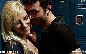 Big tits bound blond gf gang banged