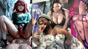 hardcore petite transgender cowgirl fucking a gooner until she cums all over her body, ai generated