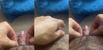 Latina hairy pussy gets raw FTM handjob pulsing clit devo{u}red