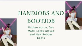 handjobs and bootjobs in new rubber boots