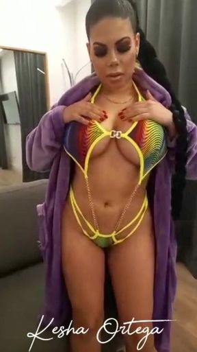 Smoking Hot Brunette Kesha Ortega Jumps On A Fat Dildo &amp; Cums Hard!   Clip 3