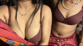 Two Lesbians Fingering Each Other's Pussy, French Kissing and Dirty Talk Fun