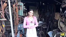 Debt4k. debt collector creeped into Arina Shy’s house and toughly screwed her in the backyard