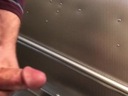 Public restroom quick release... lots of cum...