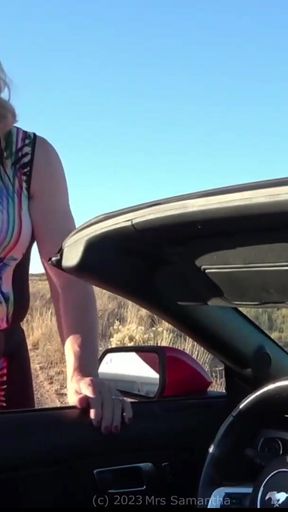 Epic moment from &quot;Desert Mustang Lady Playing, Mrs Samantha and her Red Mustang&quot;