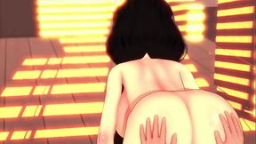 Kurumi Tokisaki is fucked by Rogue cheney, her boyfriend with a 25 cm penis.