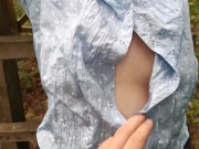 Titslapping outdoor in blue blouse - Trailer