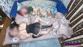 Hot wife fucks husband and friend in mfm after party