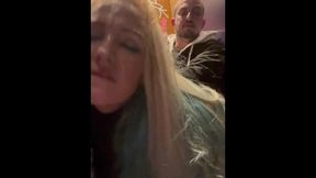 Hot babe moon fucked hard in public bathroom on molly at Edm concert