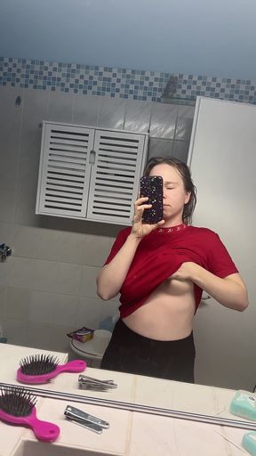 Breasts Lubricated and Massaged