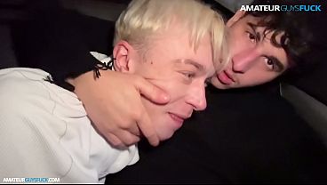 OMG  Two Friends Suck Each Other Off in the Car Before the Club