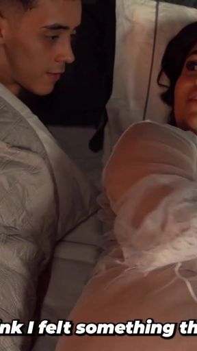 Step-siblings share a bed after a hotel mistake - What a big dick!   Clip 1