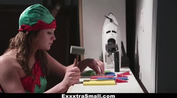 Tiny Teen (18+)'s Big Christmas Surprise with Lizzie Bell