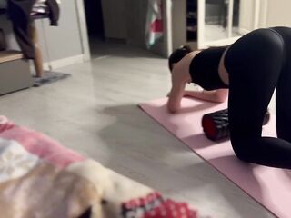 Caught stroking.. A dorm roommate came to my room for sports, and stumbled upon my tugjob, had to bang her