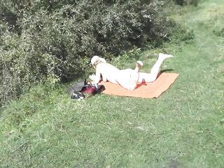 My wife hawt blond mother I'd like to fuck sunbathing on wild beach Random stud saw, wife sucked his weenie chap jizz flow on cheek Oral-job Stripped in public Oral Outdoors