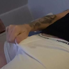 A quick wank in new boxers